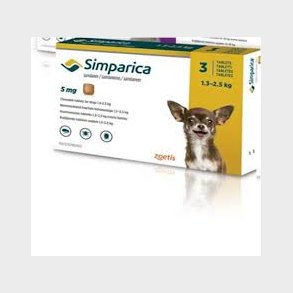 Simparica 5mg - mindre end 2,5 kg hund, tyggetabletter med leversmag