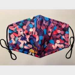 Bld lkker stof ansigtsmaske - 2-lags, med lomme til filter og i festlige farver.