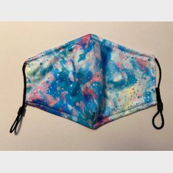 Bld lkker stof ansigtsmaske - 2-lags, med lomme til filter og i festlige farver.