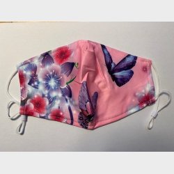 Bld lkker stof ansigtsmaske - 2-lags, med lomme til filter og i festlige farver.