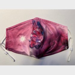 Bld lkker stof ansigtsmaske - 2-lags, med lomme til filter og i festlige farver.