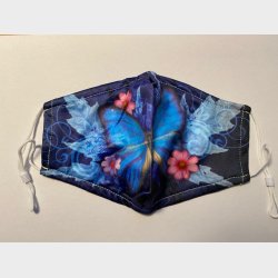 Bld lkker stof ansigtsmaske - 2-lags, med lomme til filter og i festlige farver.