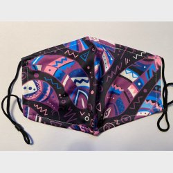 Bld lkker stof ansigtsmaske - 2-lags, med lomme til filter og i festlige farver.