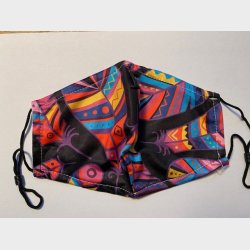 Bld lkker stof ansigtsmaske - 2-lags, med lomme til filter og i festlige farver.