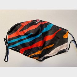 Bld lkker stof ansigtsmaske - 2-lags, med lomme til filter og i festlige farver.