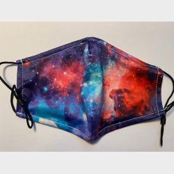 Bld lkker stof ansigtsmaske - 2-lags, med lomme til filter og i festlige farver.