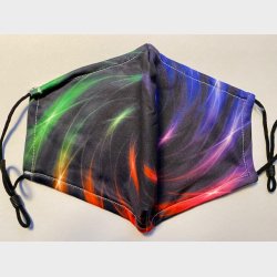 Bld lkker stof ansigtsmaske - 2-lags, med lomme til filter og i festlige farver.